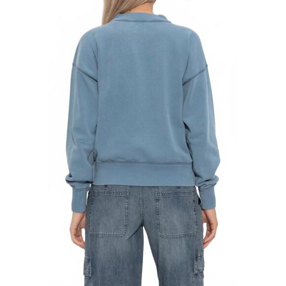 NEW ISABEL MARANT moby sweatshirt in slate blue/ecru - Picture 3 of 3